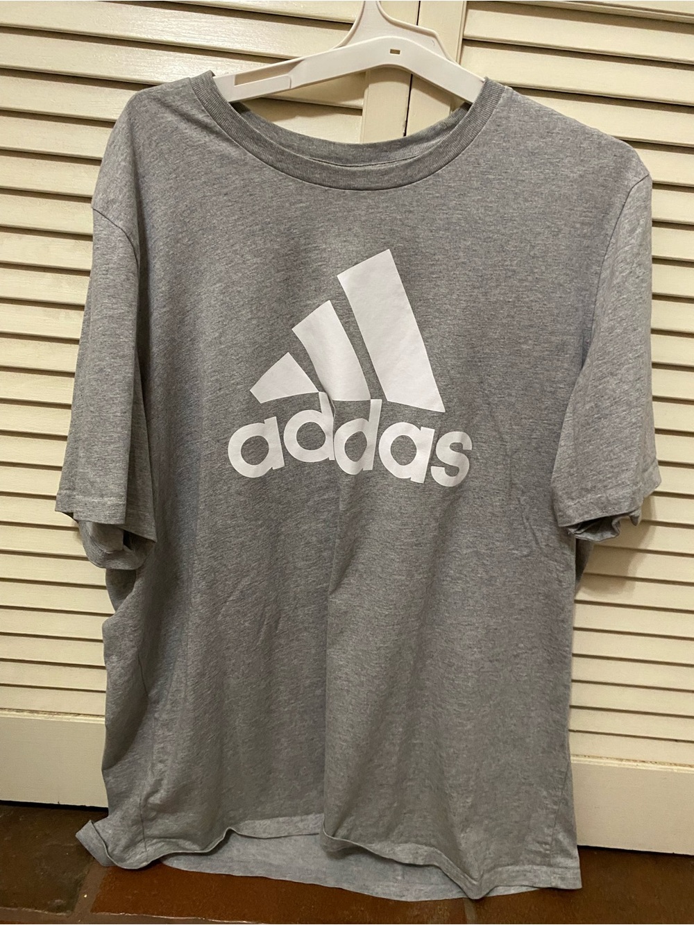 adidas Gray Tee with White Trefoil Logo